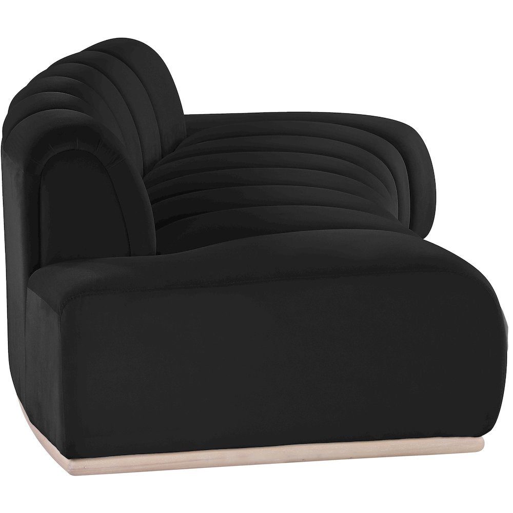 Jace Black Velvet Sofa