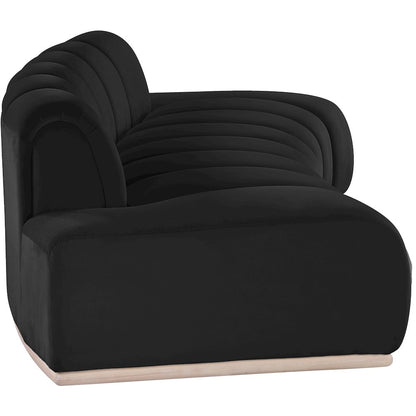 Jace Black Velvet Sofa