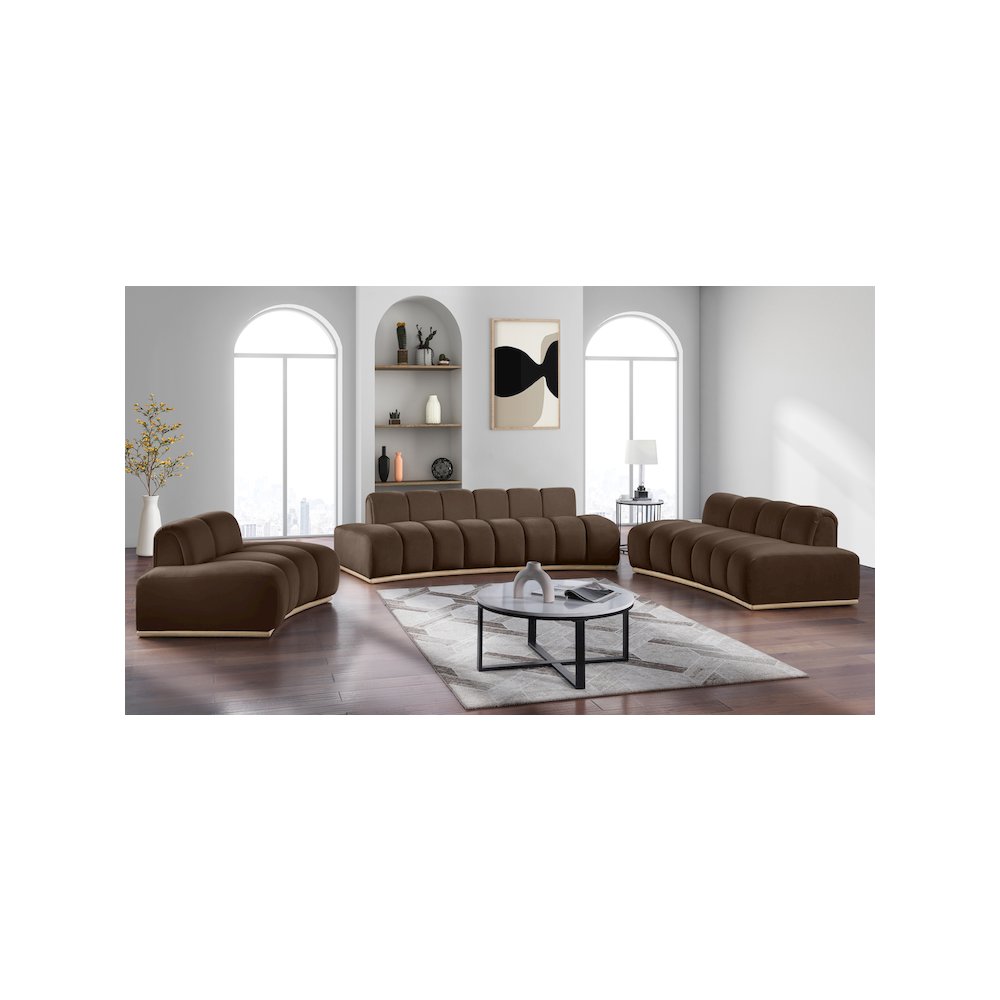 Jace Brown Velvet Sofa