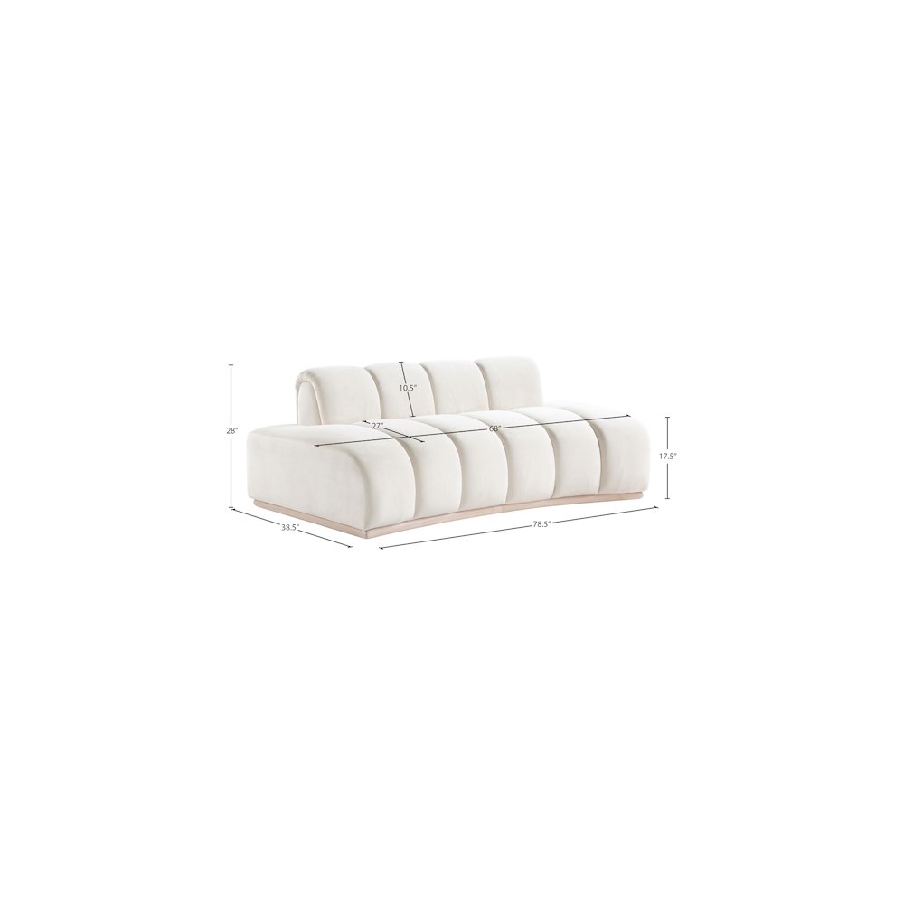 Jace Cream Velvet Loveseat
