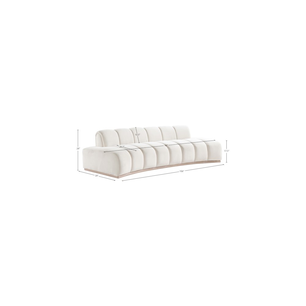 Jace Cream Velvet Sofa