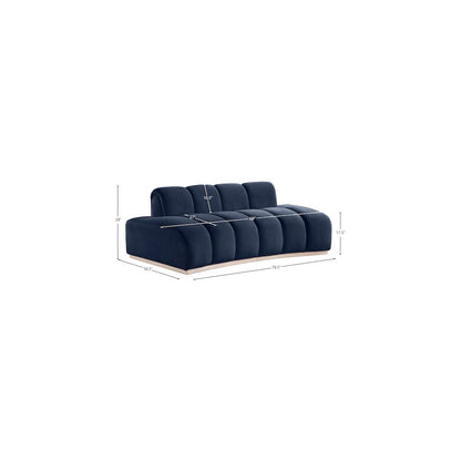 Jace Navy Velvet Loveseat