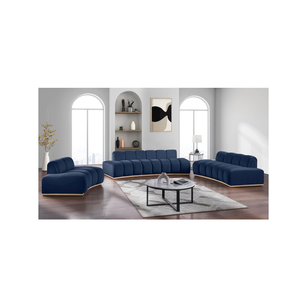 Jace Navy Velvet Loveseat