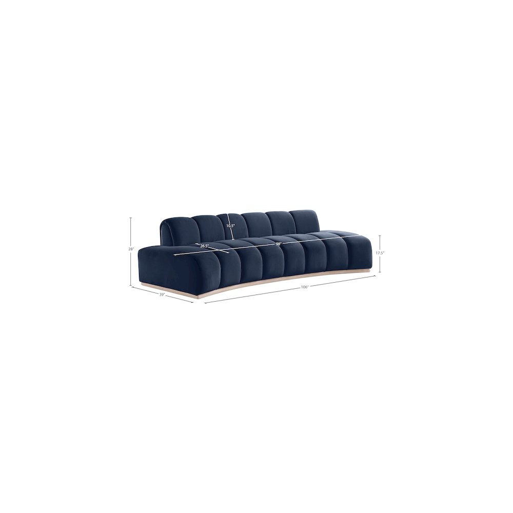 Jace Navy Velvet Sofa