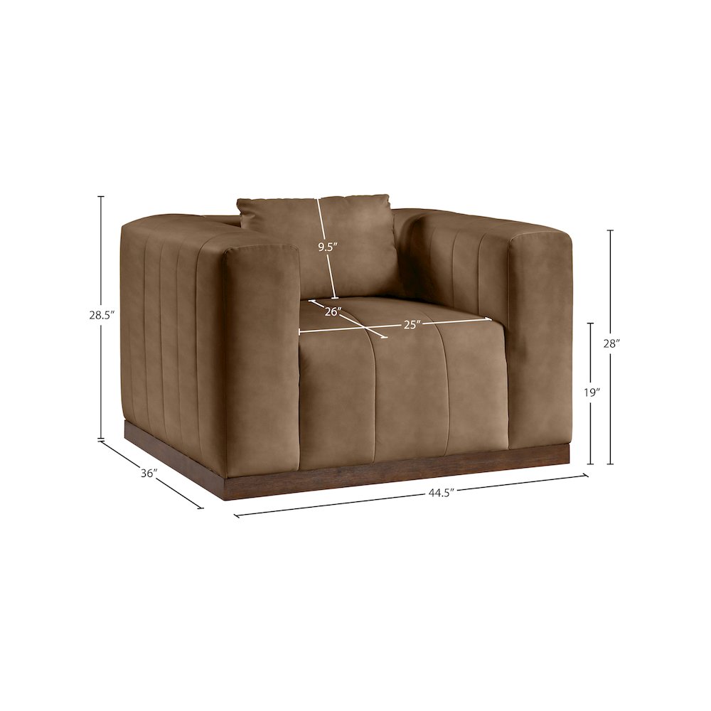Mallina Brown Vegan Leather Chair