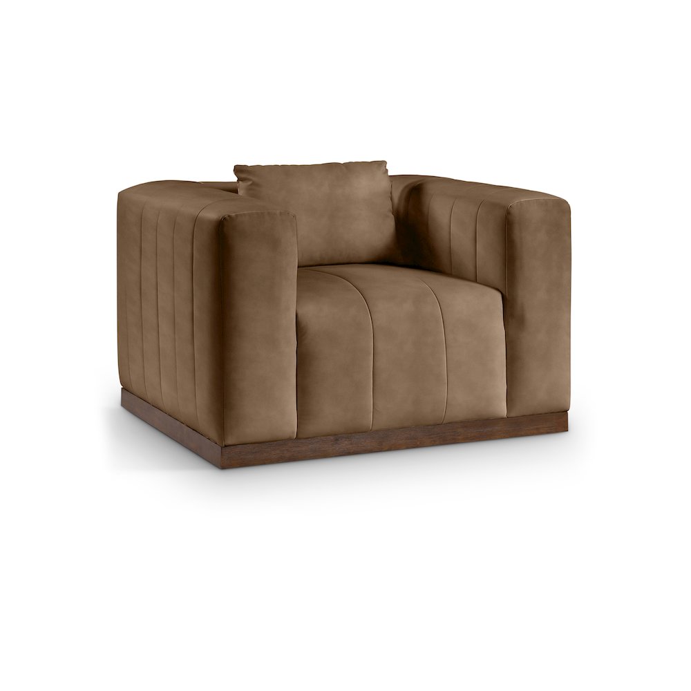 Mallina Brown Vegan Leather Chair