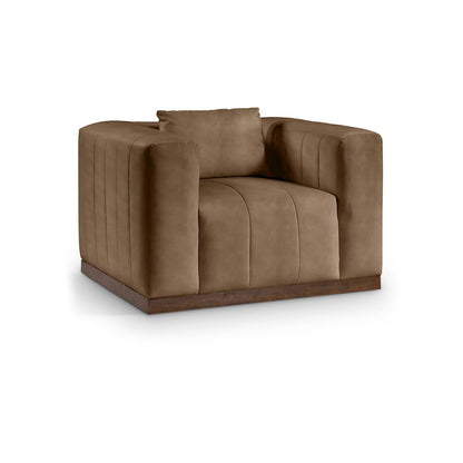 Mallina Brown Vegan Leather Chair