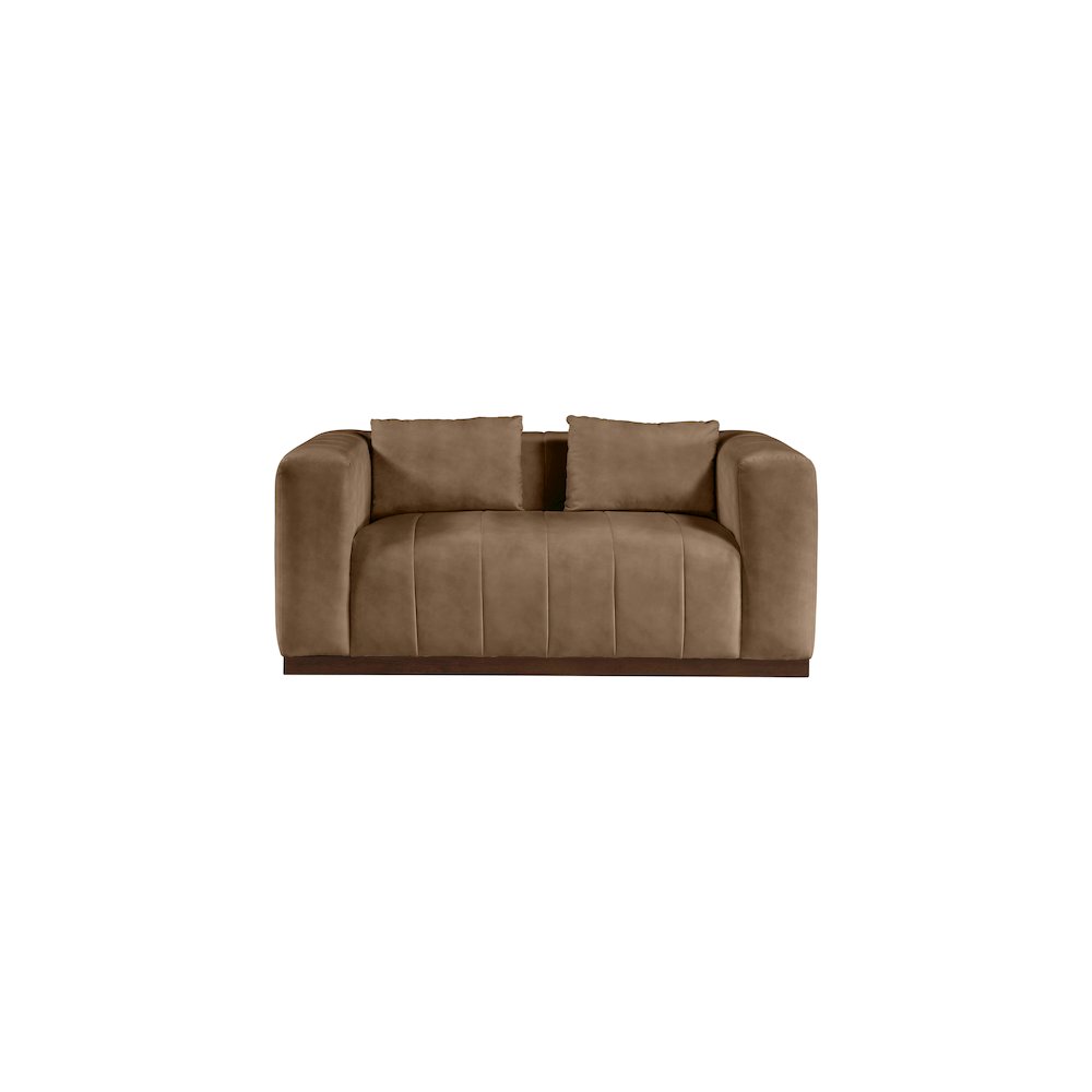 Mallina Brown Vegan Leather Loveseat