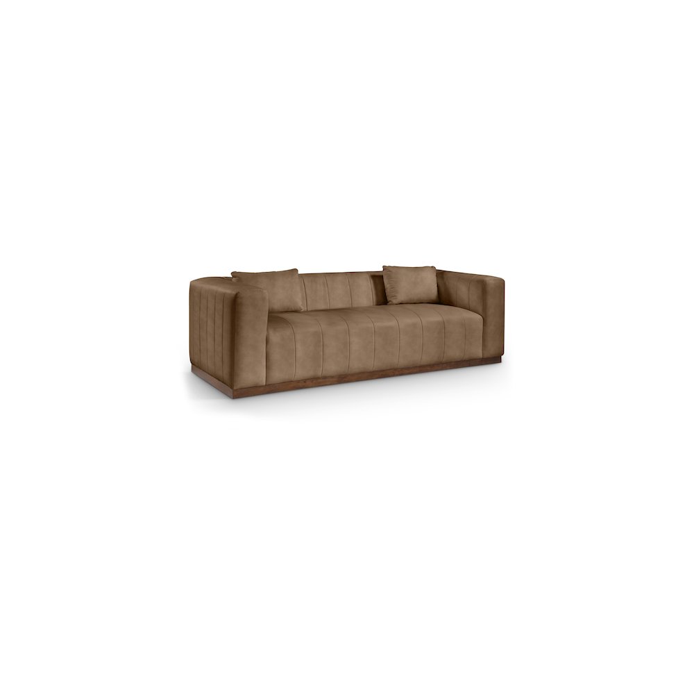 Mallina Brown Vegan Leather Sofa