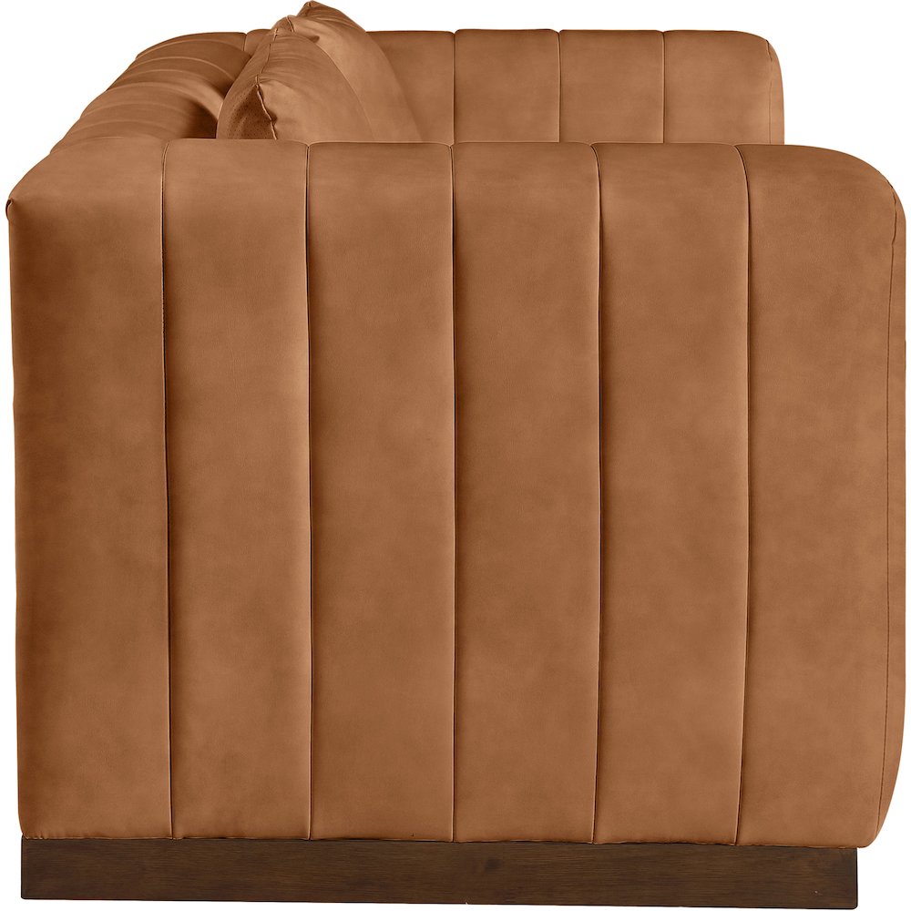 Mallina Cognac Vegan Leather Loveseat