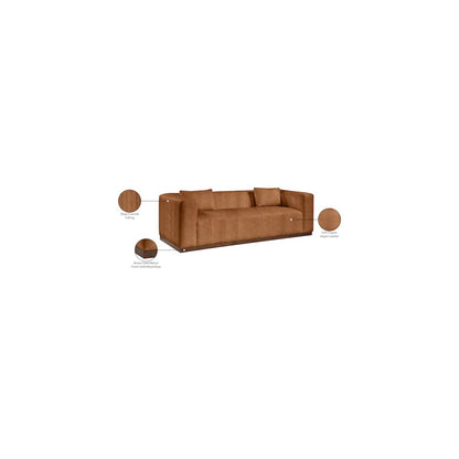 Mallina Cognac Vegan Leather Sofa