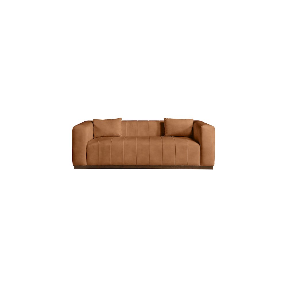 Mallina Cognac Vegan Leather Sofa