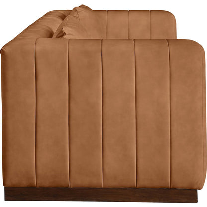 Mallina Cognac Vegan Leather Sofa