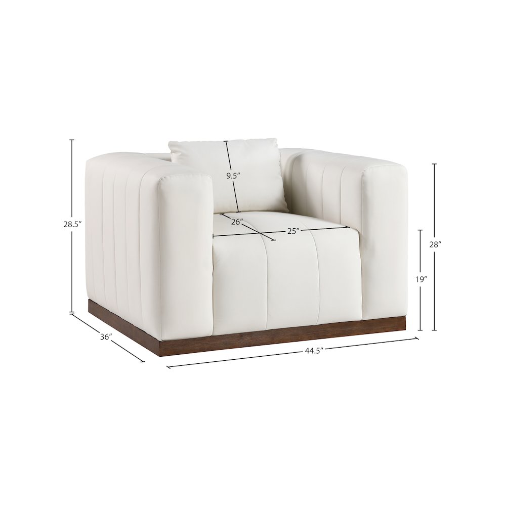 Mallina Cream Vegan Leather Chair