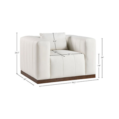 Mallina Cream Vegan Leather Chair