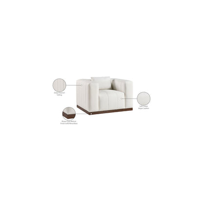 Mallina Cream Vegan Leather Chair