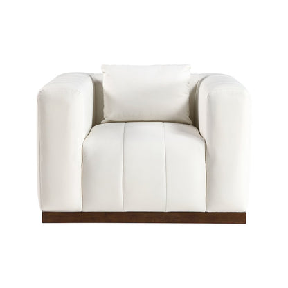 Mallina Cream Vegan Leather Chair