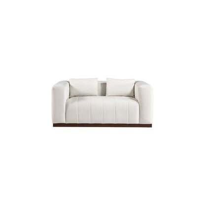 Mallina Cream Vegan Leather Loveseat