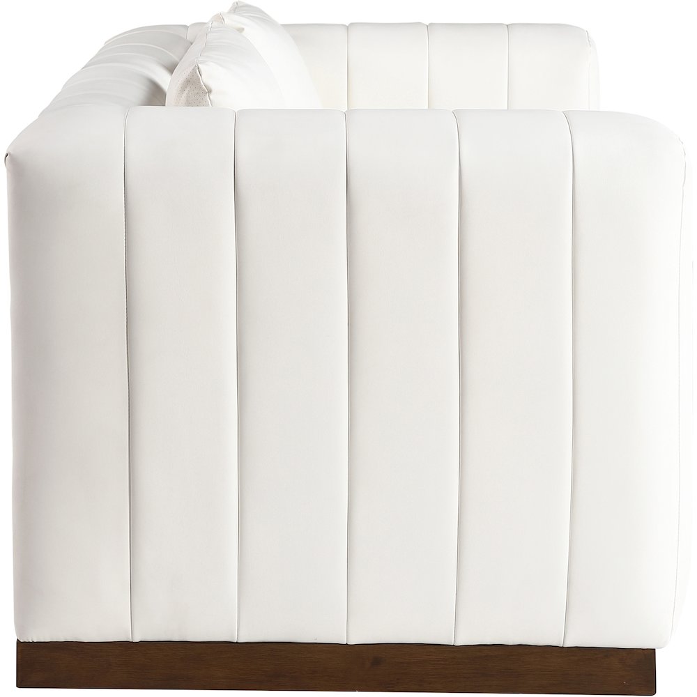 Mallina Cream Vegan Leather Loveseat