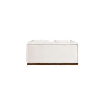 Mallina Cream Vegan Leather Loveseat
