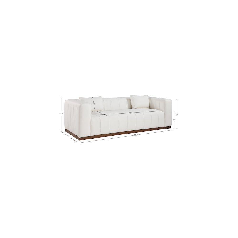 Mallina Cream Vegan Leather Sofa