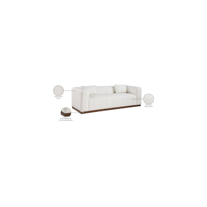 Mallina Cream Vegan Leather Sofa