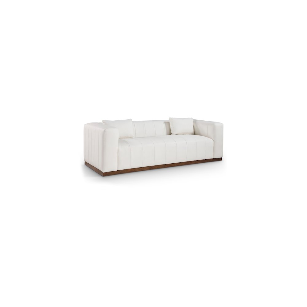 Mallina Cream Vegan Leather Sofa