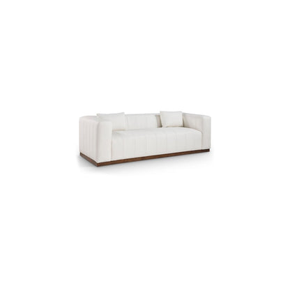 Mallina Cream Vegan Leather Sofa