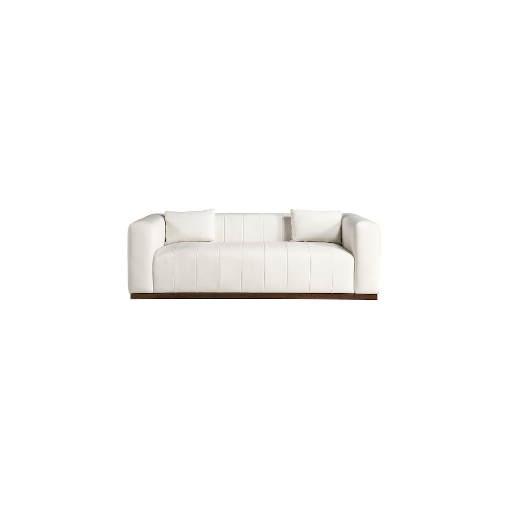 Mallina Cream Vegan Leather Sofa