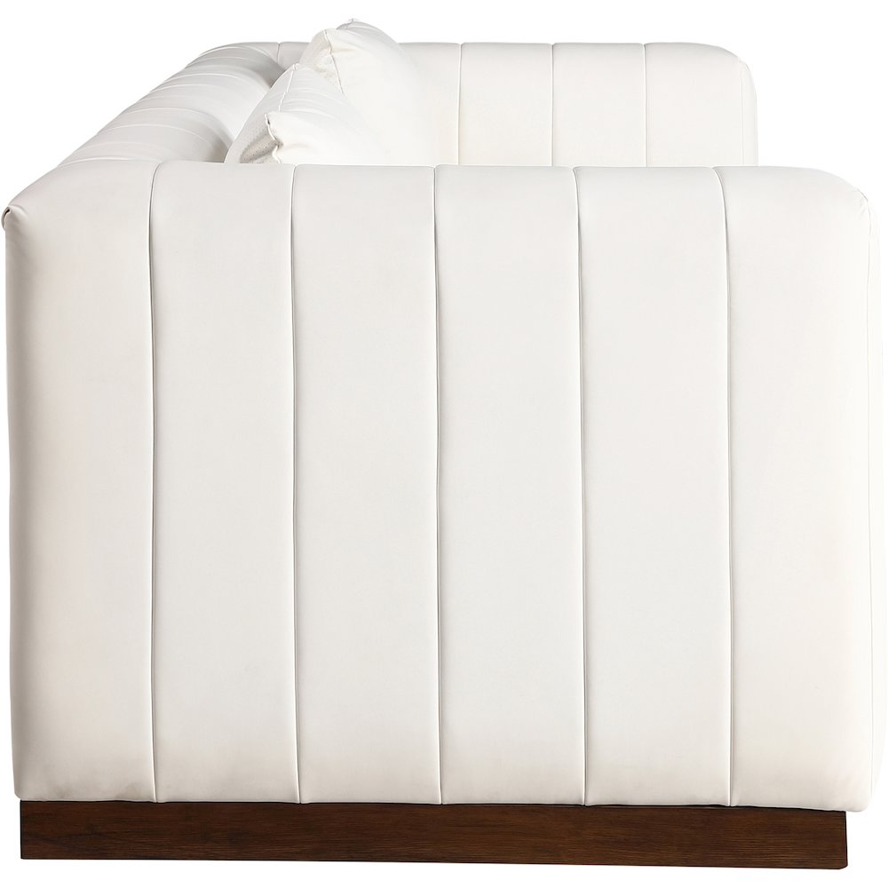 Mallina Cream Vegan Leather Sofa