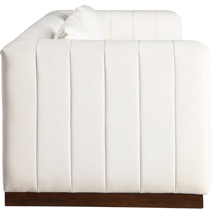 Mallina Cream Vegan Leather Sofa