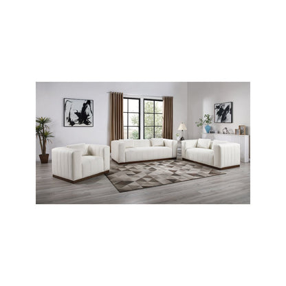 Mallina Cream Vegan Leather Sofa