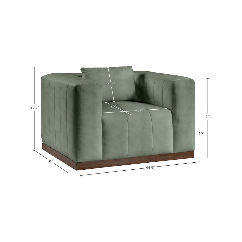 Mallina Green Vegan Leather Chair