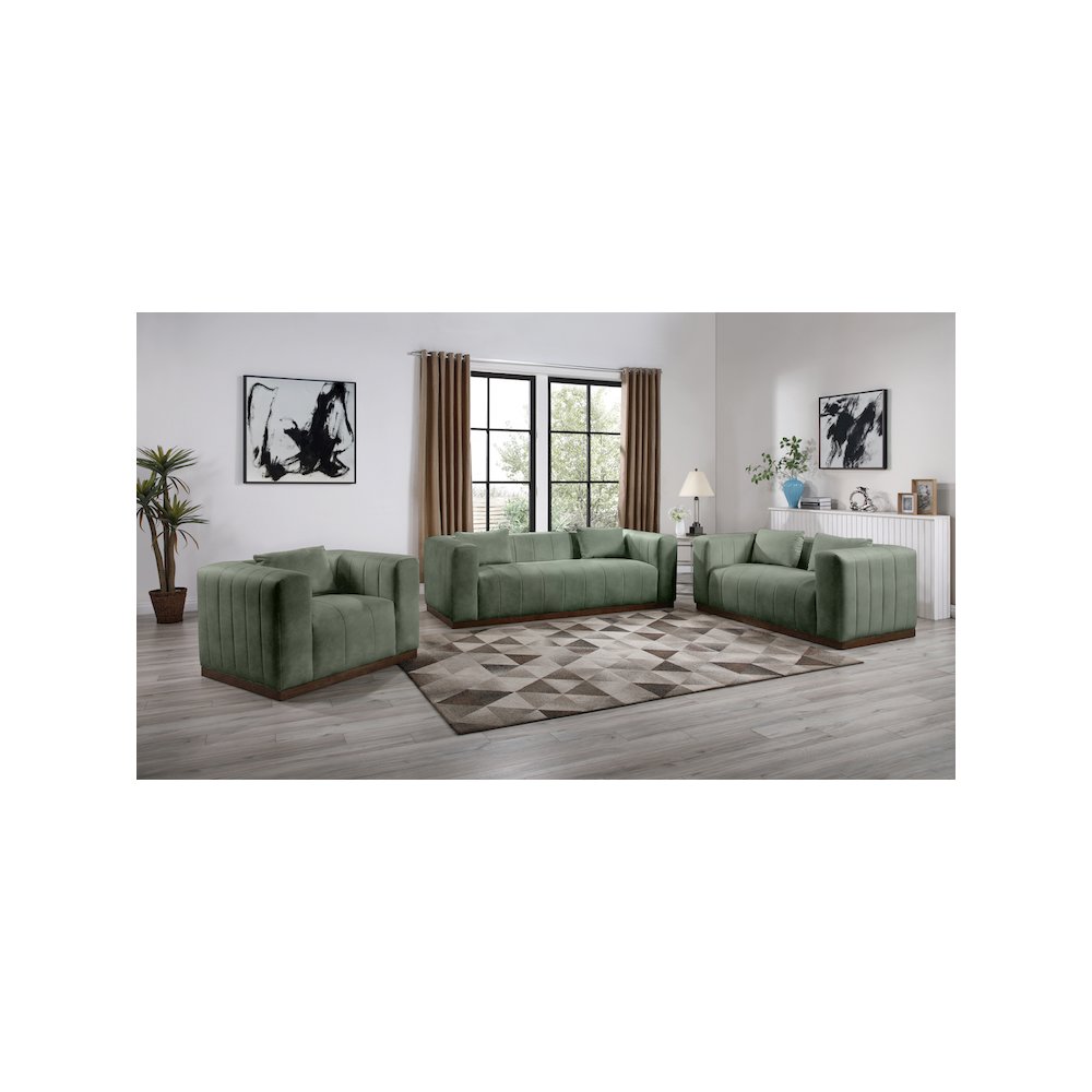 Mallina Green Vegan Leather Chair