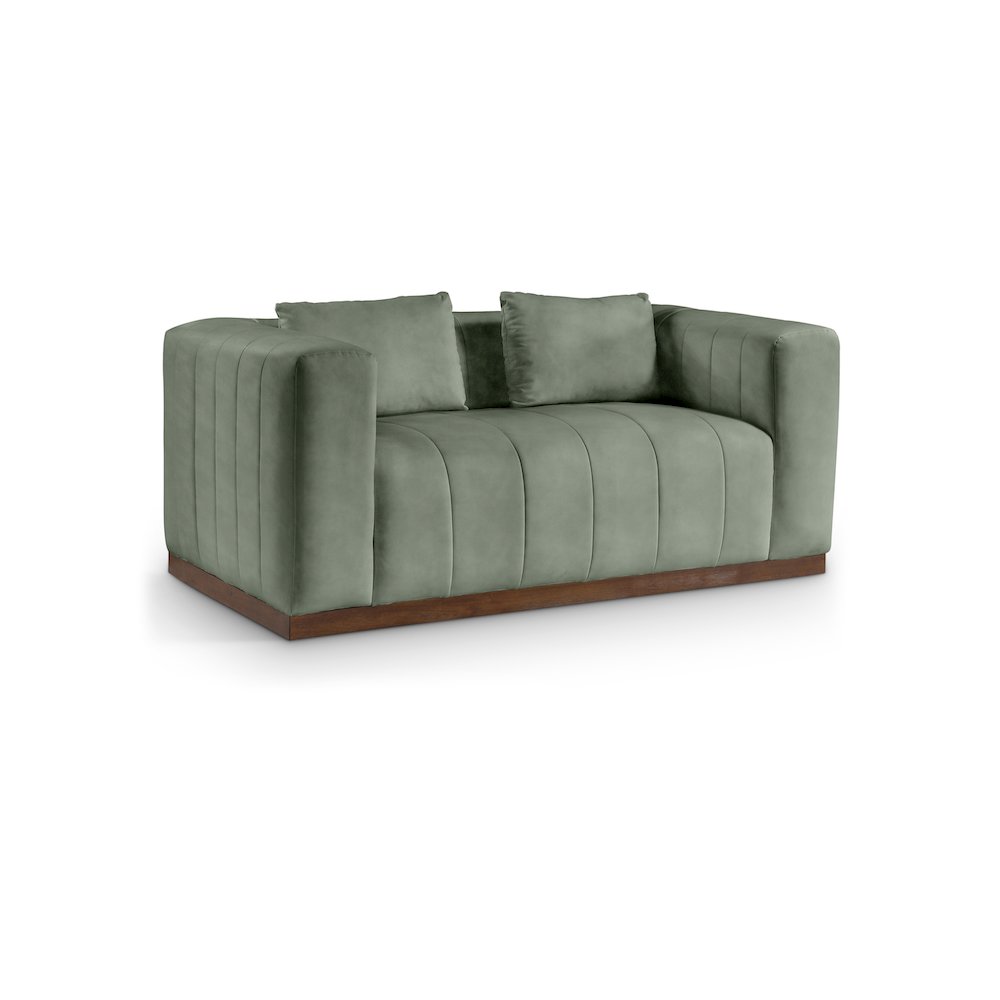Mallina Green Vegan Leather Loveseat