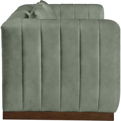 Mallina Green Vegan Leather Loveseat