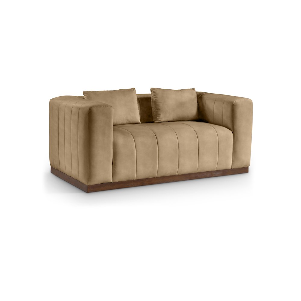 Mallina Tan Vegan Leather Loveseat