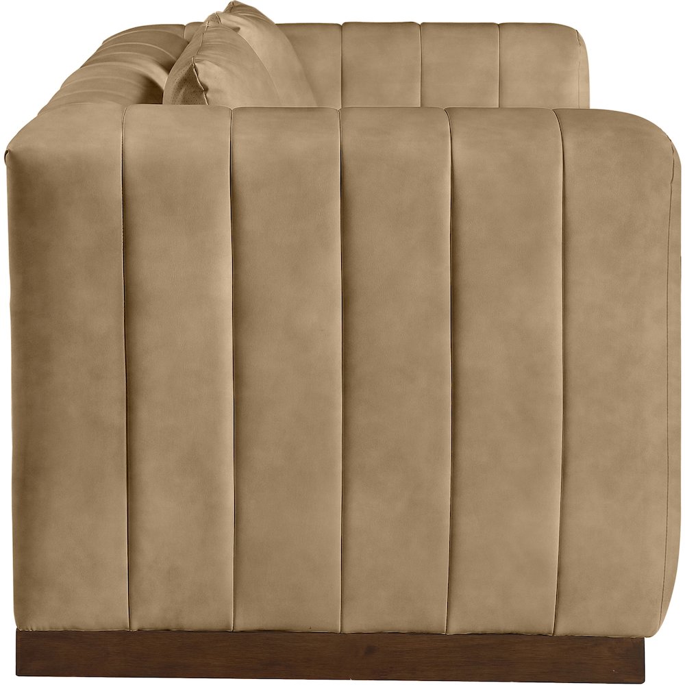 Mallina Tan Vegan Leather Loveseat