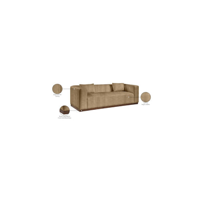 Mallina Tan Vegan Leather Sofa