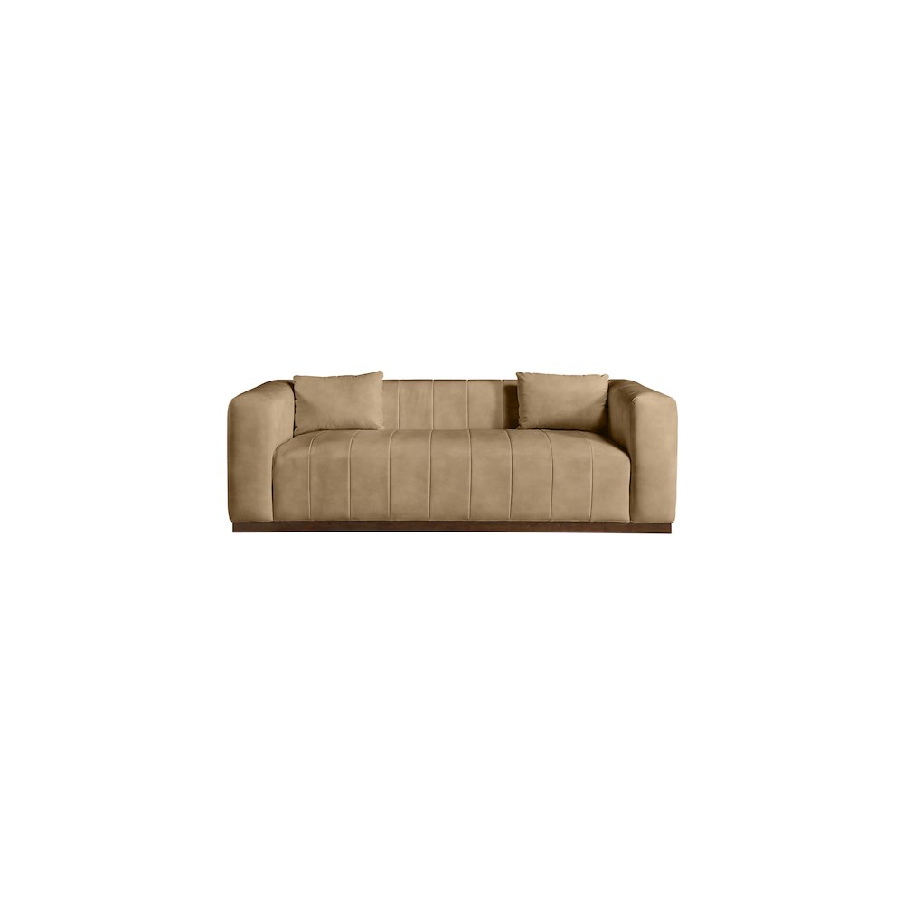 Mallina Tan Vegan Leather Sofa