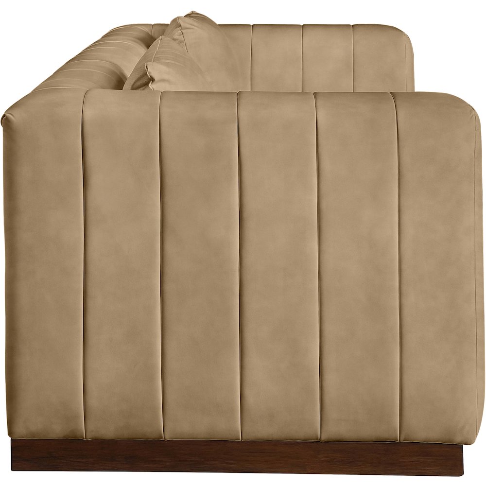 Mallina Tan Vegan Leather Sofa