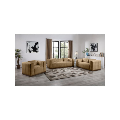 Mallina Tan Vegan Leather Sofa
