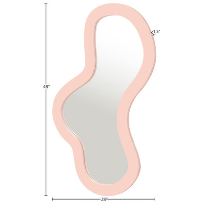 Oblique Pink Iron Frame Mirror