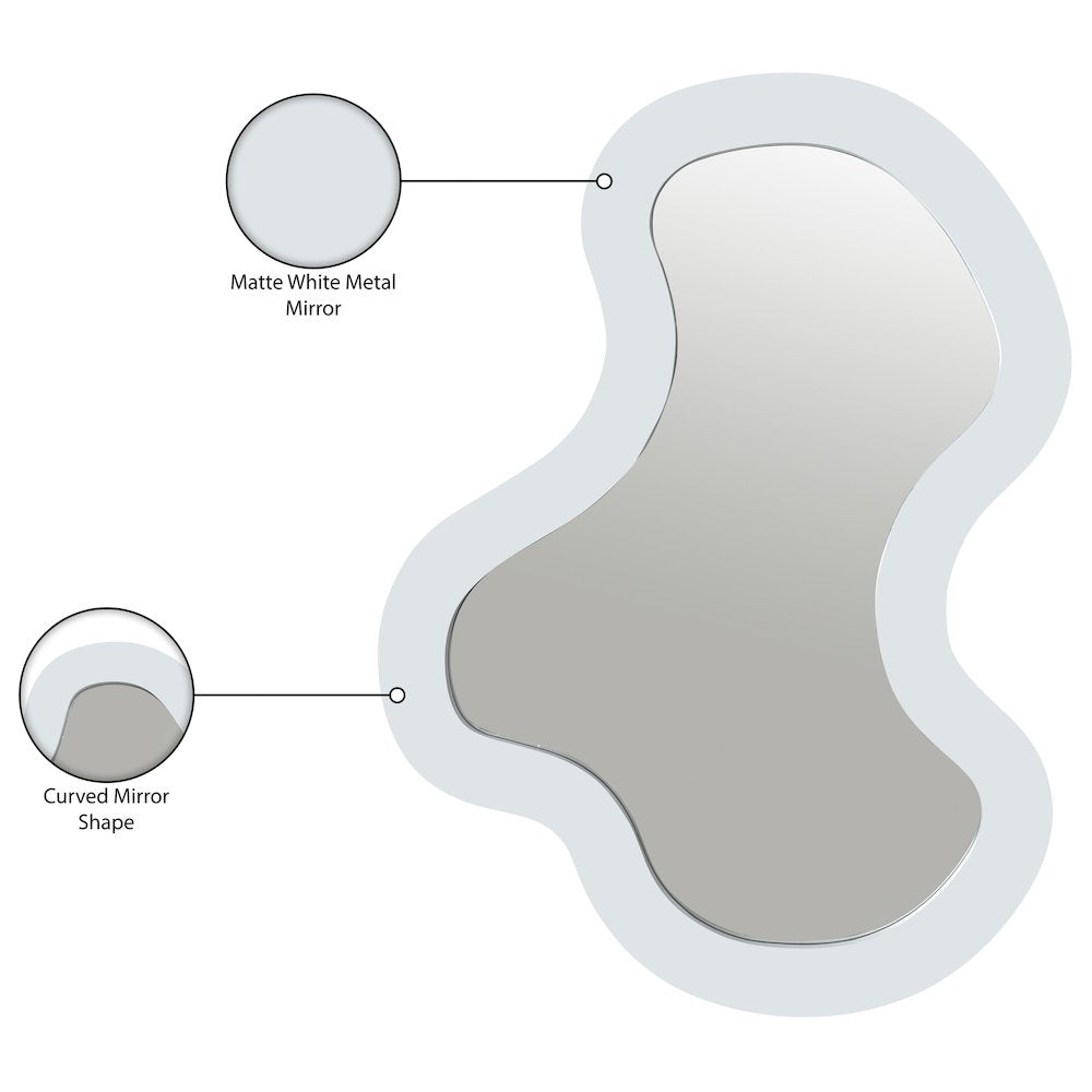 Oblique White Iron Frame Mirror