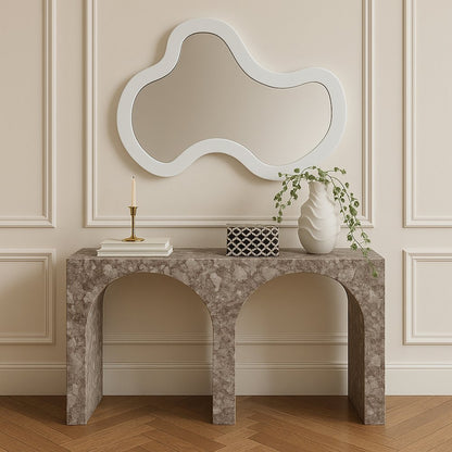 Oblique White Iron Frame Mirror