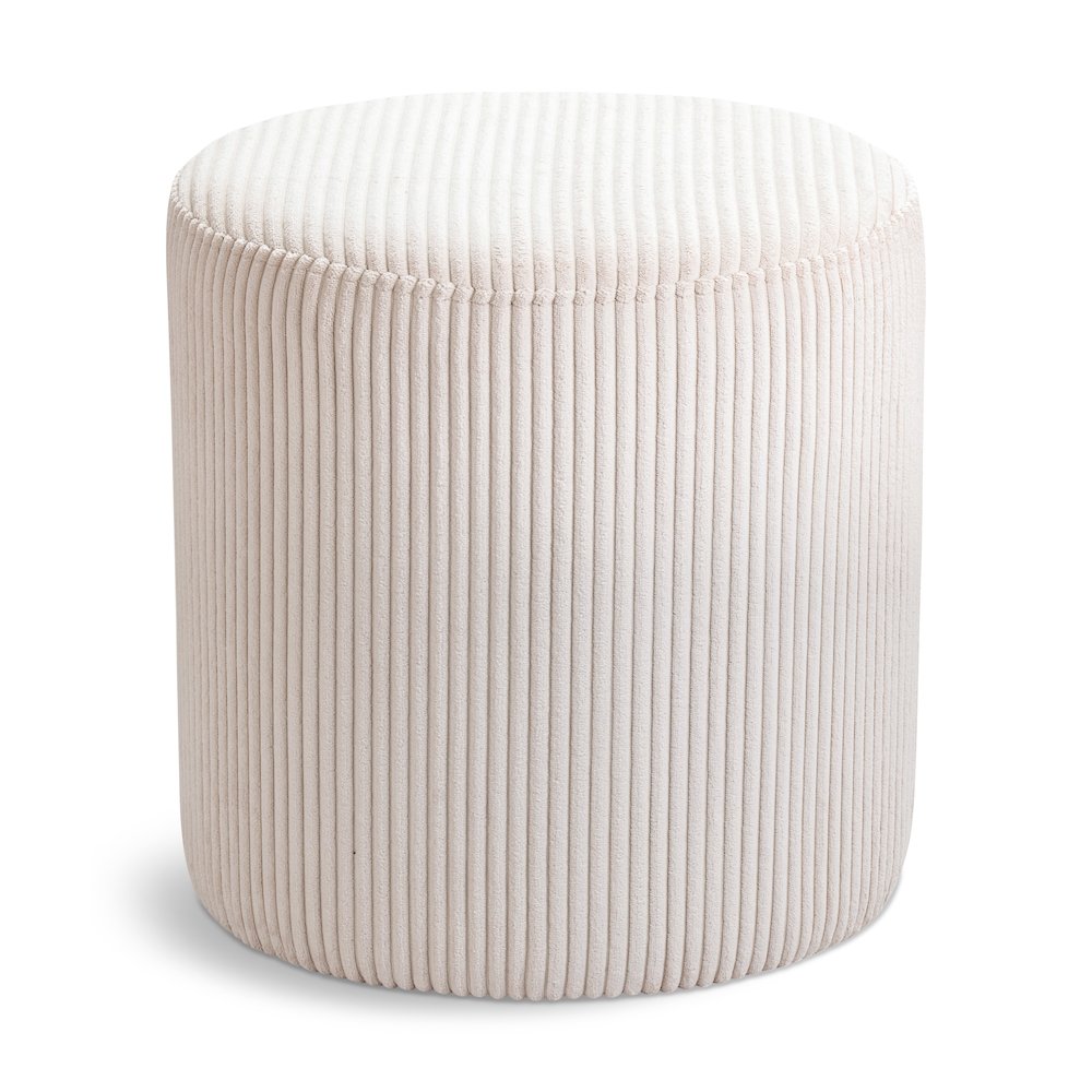 Roy Beige Microsuede Fabric Ottoman/Stool