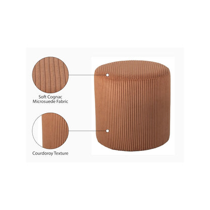 Roy Cognac Microsuede Fabric Ottoman/Stool