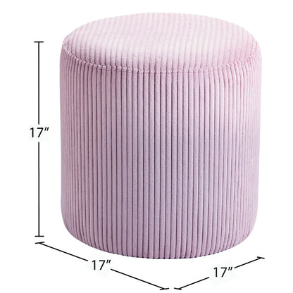 Roy Pink Microsuede Fabric Ottoman/Stool