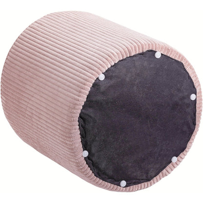 Roy Pink Microsuede Fabric Ottoman/Stool