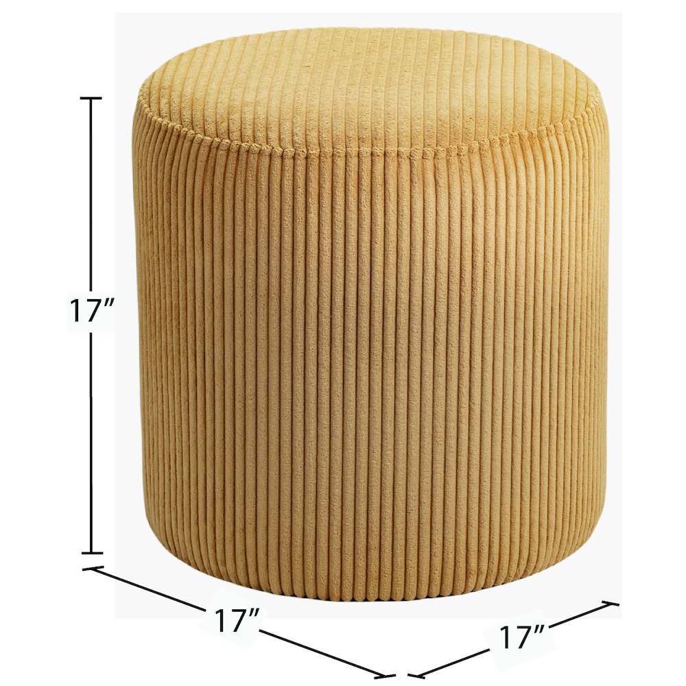 Roy Yellow Microsuede Fabric Ottoman/Stool